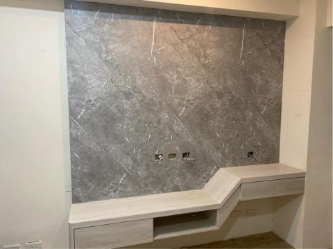 玉風室內裝潢工程 - 電視牆及電視櫃延伸化妝桌