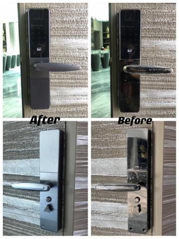 貼膜大師建築軟膜企業社 - 門鎖損傷，貼膜修復