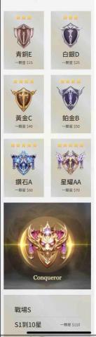 WS代打 - 賽季牌位價目表 全部價格在優惠10元