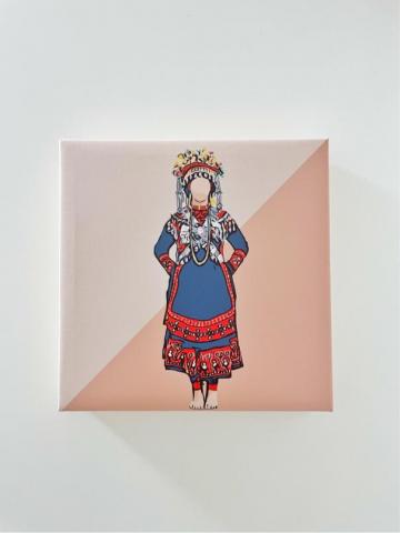 大眼先森個人工作室 - 原住民族排灣族插畫設計，無框畫印刷