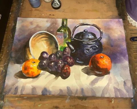 彭姿云 - 升學術科水彩示範