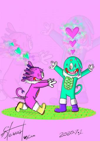 USE999插畫工作室 - 幸福快來擁抱快樂