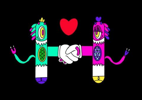 USE999插畫工作室 - 快樂獸與幸福獸logo 圖