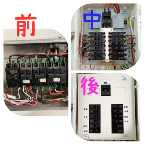 安家士水電裝修 - 老屋開關箱重新整理，安裝匯流排電箱。
