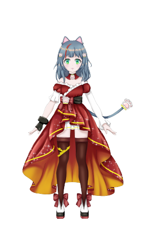 林語甄 - 上課作品之一
從零開始的人物設計，第一個念頭是我想要加入貓咪元素跟我喜歡已久的早安少女組，於是麻央就此誕生～