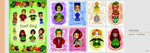 Abbygale  - 插圖明信片，使用Painter