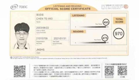 陳德維 - 2021 TOEIC 970分