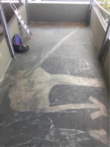 小張工作室 - 施工前（地板刨除與上單液防水彈泥）