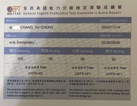Teacher Bella - 學生的全民英檢成績單