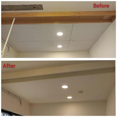 內湖油漆工作室 - 天花板矽酸鈣板 內湖油漆工作室 - 天花板矽酸鈣板