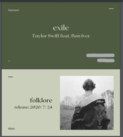 alyssa - 介紹歌曲與歌手的報告
(塗抹掉的部分為本人個資)