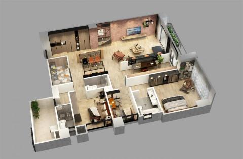 異象工作室 - 工業風格立體剖面圖