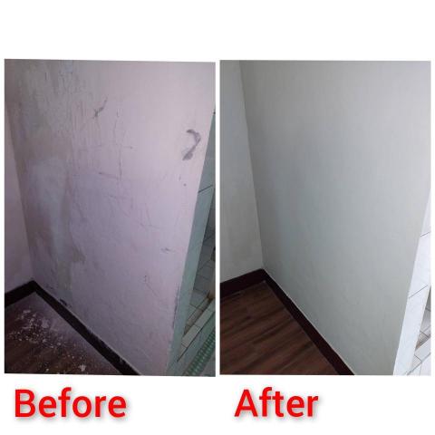 內湖油漆工作室 - 廁所外牆壁癌處理 內湖油漆工作室 - 廁所外牆壁癌處理