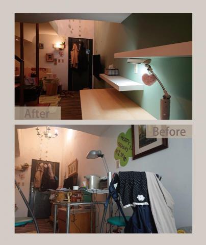 Hippo Workshop - 套房的小小軟裝修, 大牆面換了顏色, 也更換了傢具和擺設, 讓出一些空間, 住起來更開心了。