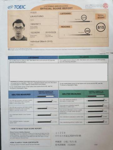 marcus.lin - TOEIC成績單