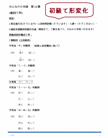 Aiko - 初級文型  每課自製講義 Aiko - 初級文型  每課自製講義