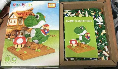 越彩珠寶、模型工作室 - 模型代工:LNO創意迷你積木-超級瑪莉耀西。組裝前 越彩珠寶、模型工作室 - 模型代工:LNO創意迷你積木-超級瑪莉耀西。組裝前