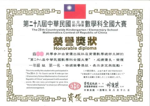 黃振倫 - 輔導學生榮獲
資優數學大賽
第一名