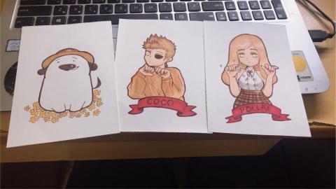 裡一一 - 角色設計稿(酒精麥克筆)