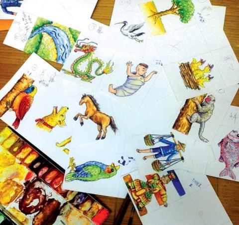 玉米平面設計工作室 - 兒童看圖學國字插圖設計2