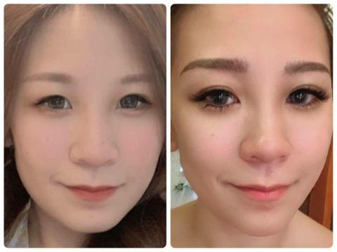 花漾美學專業美甲美睫紋繡 - 接睫前後比照