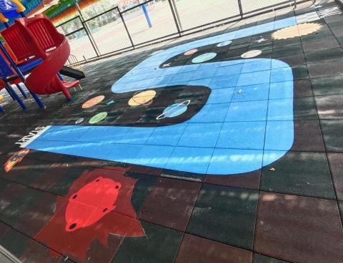 油漆 - 幼稚園地板彩繪