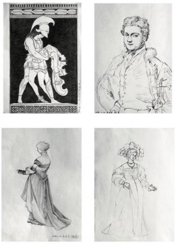 牛浩芸 - 人物速寫臨摹，鉛筆