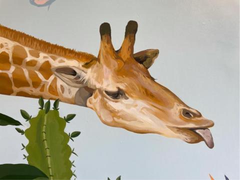 RSON - 台北古亭-咖啡廳網美牆 長頸鹿細節