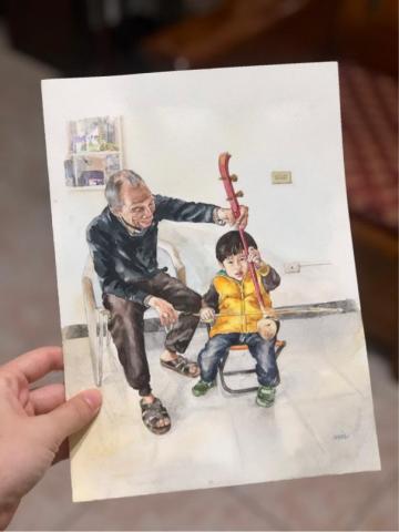 chill studio - 寫實人像水彩畫