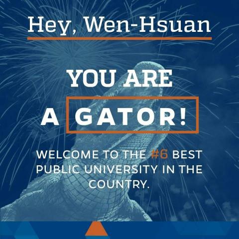 連文瑄 - UF 錄取通知書