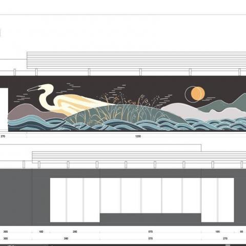 手卉平面 - 壁畫