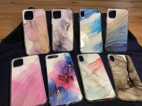 Kelsey/凱西老師 - 酒精墨水畫應用-手機殼製作