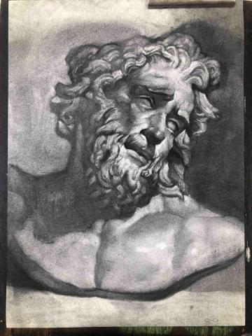 一尾老師 - 炭筆