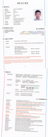 真誠文字工作室 - 履歷 中翻英