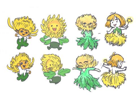 陳俊延 - 菊花精靈角色設計(草圖)
