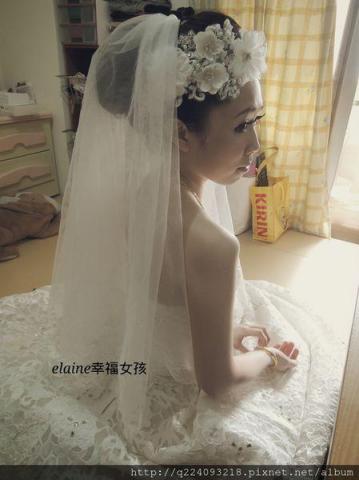 elaine幸福女孩工作室 - 雨薇 白紗迎娶造型 地點：蘆竹