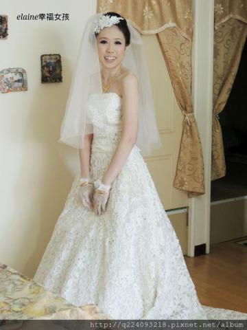 elaine幸福女孩工作室 - 雨薇 白紗迎娶造型 地點：蘆竹