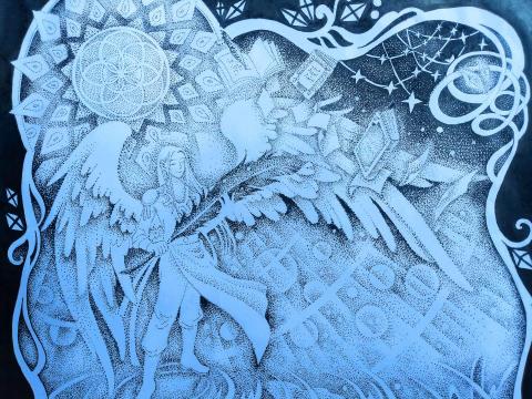 葉婷婷 - 沾水筆點畫