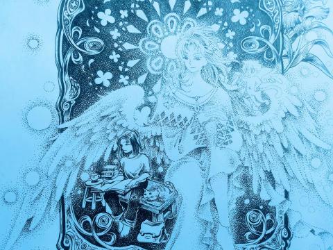 葉婷婷 - 沾水筆點畫