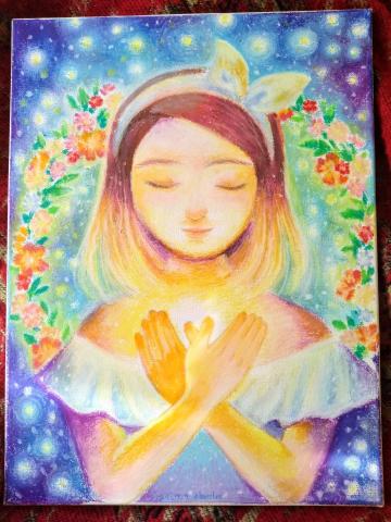 葉婷婷 - 油蠟筆畫-點亮心光