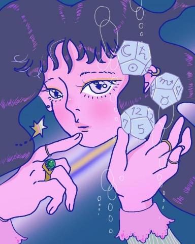 金 - 占星骰子插畫