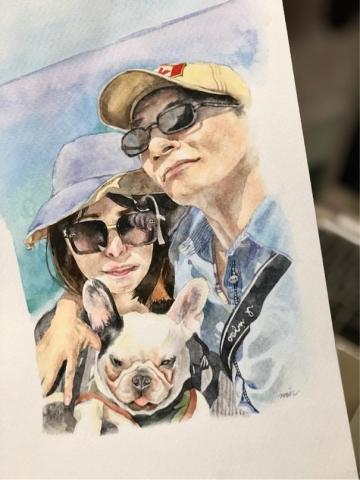 敏每 - 寵物+人像水彩