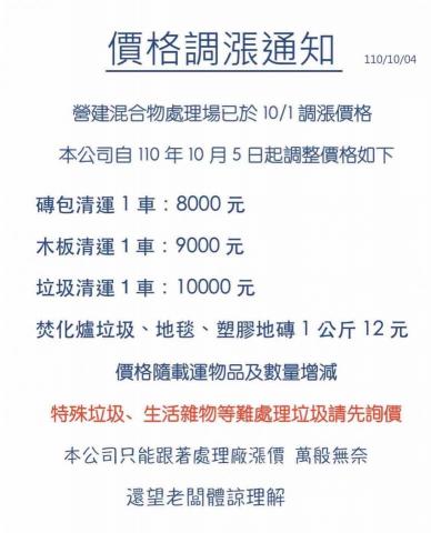 育達工程行 - 10月的裝潢廢棄物價格