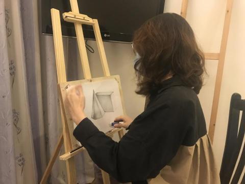 詹琇鈞 - 素描練習-立體幾何圖形