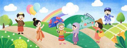 薇光年 插畫設計 - 移民署-新住民fb封面插畫 薇光年 插畫設計 - 移民署-新住民fb封面插畫