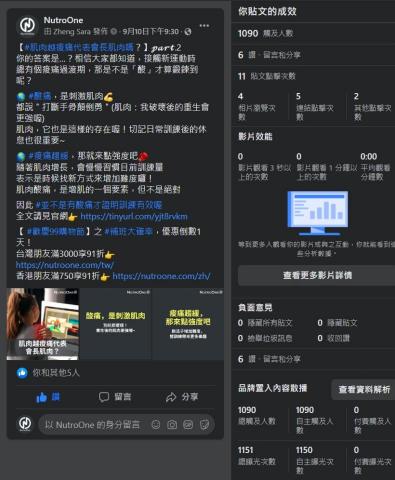 鄭竹雯 - 價值型內容，互動按讚意願提高，粉絲團按讚人數日增加2倍，未下廣告觸及率超過粉絲量1/3