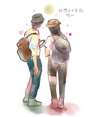 鐵獅畫畫工作室 - 速寫情侶電腦繪畫