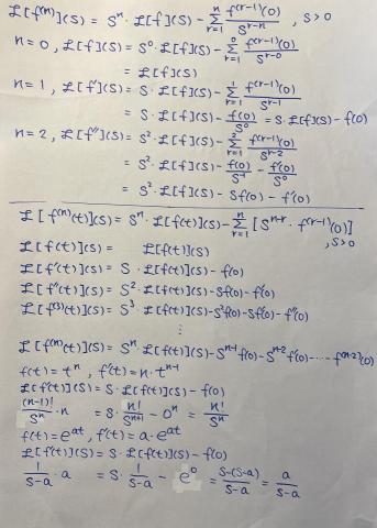 林老師數學家教 - 大學工程數學 拉普拉斯轉換 微分公式範例