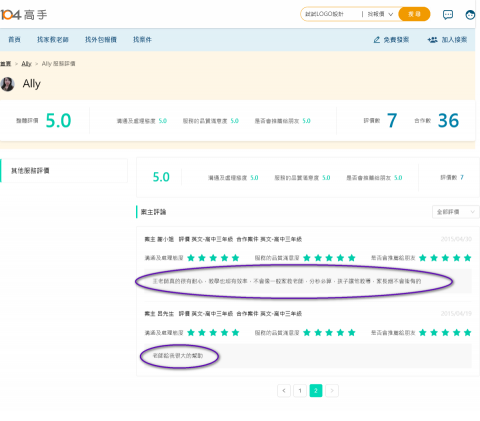 Ally★段考學測★作文技巧★讀書方法(至陞1對1) - 104家教金牌好評