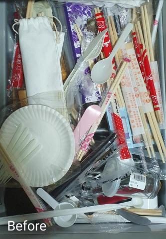 心.整理▪︎Fiona▪︎ - 層層疊疊的免洗餐具，試問自己，這些真的用得到嗎？